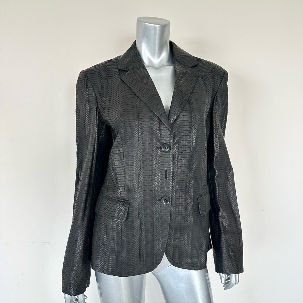 NWT!!! Brioni women snake skin leather blazer  size 12 US Retail 6500$